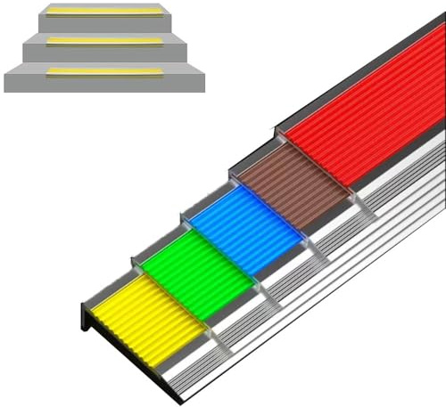 36 40 43 48 Stair Nosing Staircase Edge Protector Metal Stair Nosing Trim Cuttable L Molding Edge Trim Strip for Vinyl/Wood/Tile(Yellow,90cm/36in)