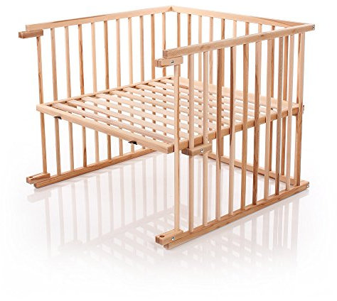 babybay Kinderbett Umbausatz für Beistellbetten stufenlos verstellbar passend für Modell Maxi und Boxspring / Babybett Größe: 140 cm x 89 cm aus massivem Buchenholz (Kernbuche geölt)