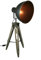 Lüllmann STATIV STEHLEUCHTE STUDIOLAMPE STEHLAMPE SPOT Schwarz/Gold Lampe H 90cm 605456