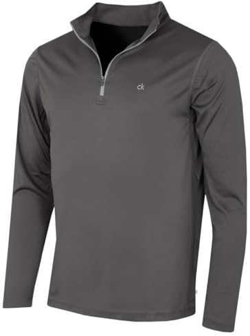 Calvin Klein Men Harlem 1/4 Zip Technical Sweater - Slate - XXXL