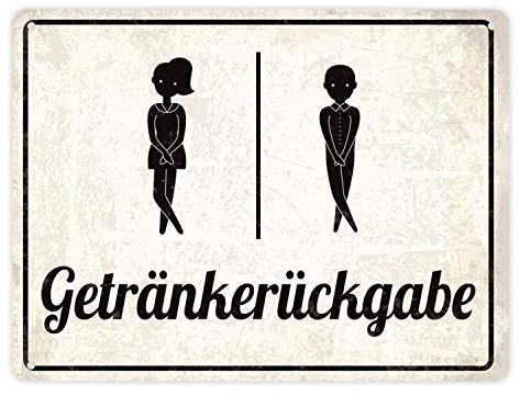 Metallschild XL mit Spruch: Getraenkerueckgabe