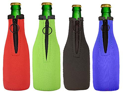 Valyria Fundas aislantes para botellas de cerveza, de neopreno, para botellas de cerveza de 330 ml, con cremallera, mantiene la cerveza fría y las manos calientes