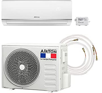 Airton PACK prêt-à-poser : Pompe à chaleur/Climatiseur réversible R32 avec module WiFi -5270/5500W - 18000BTU + Liaison 4M Ready Clim (60m2 - A++) - Gaz pré-chargé.