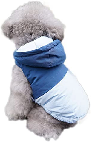 NMLC Hundewinterweste, Winddichte und warme Jacke für kaltes Wetter, geeignet für kleine und mittelgroße Hunde,Blau,Bust 44cm
