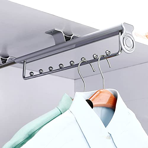 GZPFDQ Ausziehbare Kleiderstange zum Herausziehen Kleiderbügel-Auszug aus Aluminium Kleiderbügelhalter Schrank deckenmontage, Kleiderbügelauszug ausziehbar (Size : 45cm)