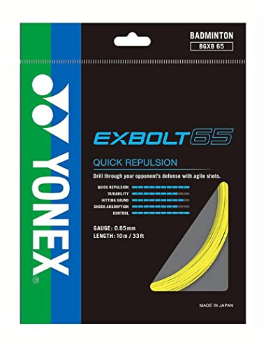 Yonex Badmintonsaite (10 m Set) – Exbolt 65, Gelb