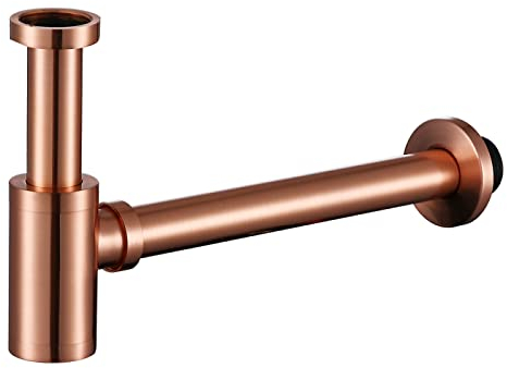 Sifone rotondo in oro rosa ottone antico bagno Vanity bacino tubo rottami ottone kit tubo oro rottami hardware