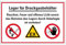Aufkleber Warnung „Lager für Druckgasbehälter“ Hinweis Folie selbstklebend | Größen wählbar Made in Germany, Größe: 20x30cm