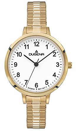 Dugena Damen-Armbanduhr 4461093 Fiona, Quarz, weißes Zifferblatt, Edelstahl, Mineralglas, Flexband, 3 bar