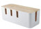 Caja de Gestión de Cables, Caja de Cables con Cubierta de Madera para Ocultar y Cubrir Regletas o Cables, Caja Organizadora de Cables para Escritorio, Oficina y Hogar, Material ABS