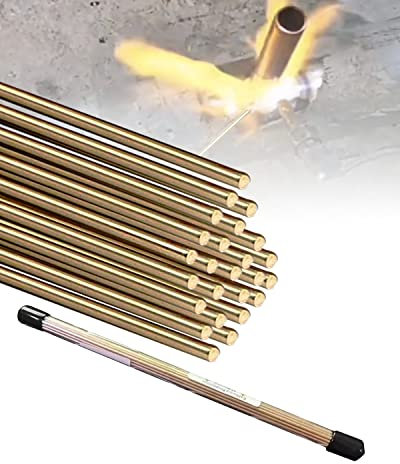 25 Rods Brazing Rods, Brass Solder, Brass Welding Rod for Oxyacetylene Gas Welding Brazing Copper Copper Alloy and Steel, Brass Rods for Crafts DIY 1/16 X 9.84