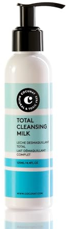 COCUNAT - Total Cleansing Milk - Reinigungsmilch - Make-up Entferner - Tiefenreinigung - Entfernung von wasserfestem Make-up - Nicht reizend - Alle Hauttypen - Sanfte Haut - 125 mll