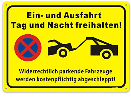 Einfahrt Freihalten Schilder Ausfahrt freihalten Schild, 30X20cm dauerhaft Alu Schild mit UV-Schutz vorgebohrte Löcher für einfache Montage