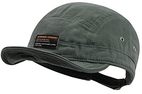 Clakllie Baseballkappe mit 5 Paneelen, Baumwolle, kurze Krempe, flache Schirm, Snapback-Kappe, Hip-Hop, Skateboard-Hut, niedriges Profil, Väter-Mütze, taillierte Hüte, DY09-Grau, Einheitsgröße