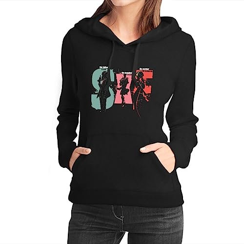 FANTA UNIVERSE FOR WIZARDS AND OTAKU Family - Kapuzenpulli Damen - 50% Baumwolle (S, Schwarz)