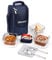 SOPL-OLIVEWARE Executive Glassware Lunchbox, Borosilicate Glass, Microwave & Freezer Safe, Set of 3 with BPA Free Lid (320ml) Each - Blue