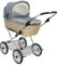 EICHHORN Kinderwagen Korbkinderwagen aus echter Weide, Korb Natur, Stoff Grau