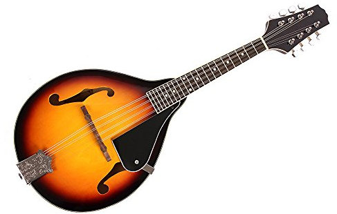 HUIOP mandolina,8-String Tilo Sunburst Mandolina Instrumento Musical con el Puente de Rosewood Ajustable,Mandolina de Rosewood
