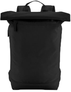BagBase BG871 Simplicity Roll-Top-Rucksack Lite, Schwarz, Schwarz , One size