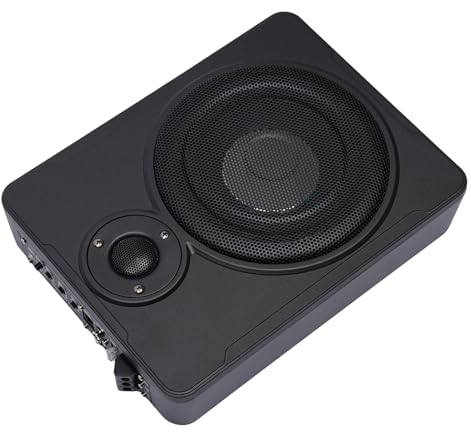 HPDTZ Subwoofer per auto, subwoofer attivo, 8 pollici, 600 W, lega di alluminio (nero)