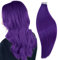RUNATURE Extension Capelli Veri Biadesivo Viola 45cm Capelli Veri 10 Pcs 25g #Purple