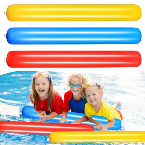3 Stück Schwimmnudel Poolnudel, Aufblasbare Poolnudel Hohl Schwimmnudel, Zum Baden oder Aquasport, Langlebiger Schwimmstange Pool, Schwimmnudel Float Spielzeug Für Kinder Und Erwachsene