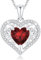 LAVUMO Lebensbaum Herz Kette Damen 925 Sterling Silber Geburtsstein Anhänger Halsketten Geburtstagsgeschenk für Frauen Freundin Mama Valentinstag Muttertags Weihnachten (Silber-01-Januar)