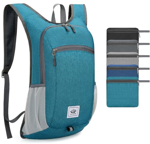 Duemste Foldable Waterproof Backpack Lightweight,16L Hiking Backpack Small Travel Backpack,Durable Waterproof Rucksack Daypack,Sports Backpack for Women&Man Camping,Biking,Gym,Walking,Green
