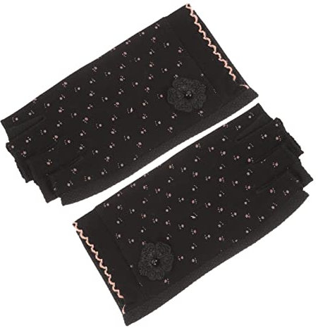 MOBUTOFU 1 Pair Sun Protection Manicure Gloves Women's UV Blocking Half-Finger Gloves for Driving Outdoor Activities