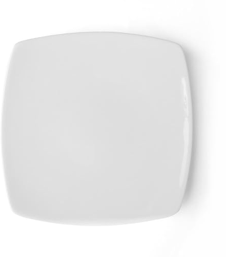 Holst Porzellan FD 227 Lot de 4 assiettes plates en porcelaine 27 x 27 cm Fine Dining Blanc 27 x 27 x 3 cm