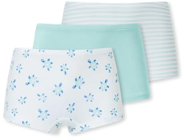 Schiesser Mädchen 3 PACK Unterwäsche Shorts hohe Passform - 95/5 Organic bio Baumwolle - Größe 92 bis 140