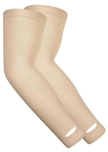 TRENDMALLS Manicotti per braccio, raffreddamento, protezione solare UV, compressione sportiva per uomo/donna/bambino, Beige1., Taglia unica