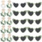 Occhiali da Sole Cuore, 10 Occhiali a Forma di Cuore e 10 Scrunchies per Capelli, Occhiali Team Bride, Accessori Addio al Nubilato, Occhiali per Feste di Compleanno, Matrimonio, Carnevale (Verde)