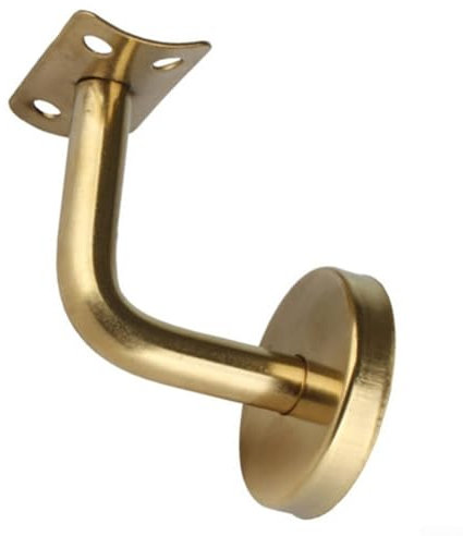 Oniissy Gold Handrail Bannister Support Stair Rail Bracket Balustrade Wall Mounted,for Stair Bannister Handrail Wall Mounted Brass Polished Bannister Rail Bracket for Stairs(ARC)