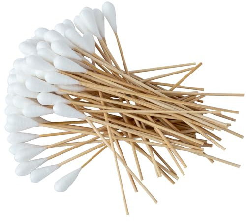 120 Stück Wattestäbchen Lang 20 cm Ohrenstäbchen,Sterile Wattestäbchen Großer Kopf Reinigungsstäbchen Lang,Wattestäbchen Holzstab mit Wattekopf,Ohrreinigungsstäbchen für Haustiere