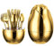 HOUSN Bestecksets 24 Teile Service für 6, Regenbogen Titanium Plating Besteck Set Include Abendessen Messer, Abendessen Löffel, Abendessen Gabeln, Teelöffel, spülmaschinenfest,Gold