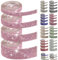 Swpeet Lot de 4 rouleaux de ruban de strass autocollants roses de 4 tailles pour travaux manuels, décoration de téléphone