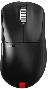 Pulsar Gaming Gears Xlite v4 ES Mouse da gioco wireless ergonomico, interruttore ottico, 32000 DPI, 750 IPS, sensore XS-1, display OLED, senza driver, dongle 8k incluso (medio, nero)