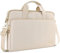 DOMISO 14 Pouces Sacoche Ordinateur Portable de Protection,Sac à Bandoulière Pochette Housse Imperméable Zip Doré Mallette Sac Messager pour 14 Dell ASUS HP Chromebook,Beige