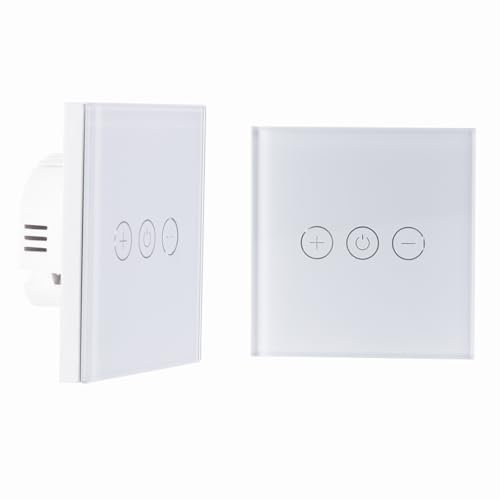 Bilisty Touch Light Dimmer,No Neutral Wire, Smart Remote Lighting Control Compatible with Bluetooth,Tempered Glass Panel with LED Backlight | 200W LED & Halogen