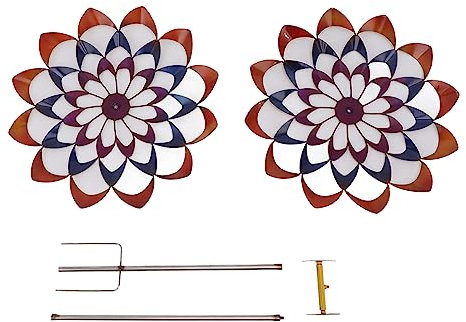 Wind Spinner für Garten und Garten, Metall Windmühle 3D Outdoor Kinetic Wind Spinner Wind Skulptur Windfänger Hofkunstdekoration mit Gemahlenem Pfahl für Parks Rasenhof Terrasse