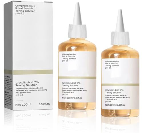 Glycolic Acid Toner,Glycolic Acid 7% Toning Solution, Glycolic Acid 7% Toning Resurfacing Solution,Toner Suitable for Combination and Oily Skin, Porenbehandlung