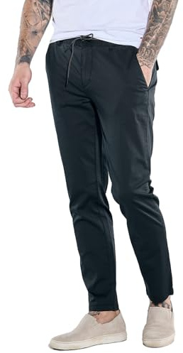 emilio adani Herren Chino Regular, Schwarz