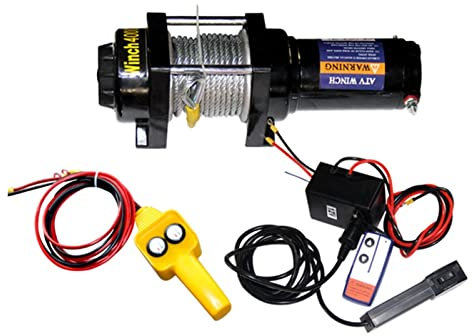 MYVVKIA 12 V/24 V elektrische Autowinde, Autowinde, elektrische Seilwinde für Geländefahrzeuge, Traktionsaufzug (Farbe: 2000 lb, Größe: 24 V) (2000 lb 24 V) (2000 lb 24 V)