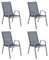 IlGruppone Set 4 Sedie In Acciaio Impilabili Schienale Alto Seduta Textilene Sedie Da Esterno Terrazzo,Giardino,Balcone,Patio,Piscina 92x70x54Cm - GrigioScuro