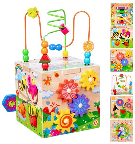 KUKUTrue® Juguetes Montessori 1 2 3, Juguetes Educativos 1 Años, Juegos Niños 2 Años, Cubo Actividades Bebé, Regalo Niño Niña 1-3