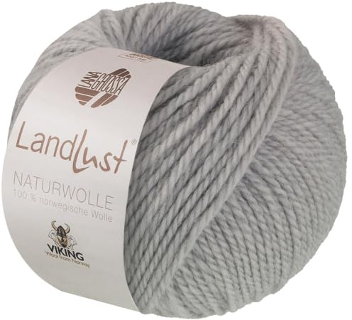 LANA GROSSA Landlust Naturwolle | 100% norwegische Schurwolle klassisch verzwirnt | Handstrickgarn aus 100% Schurwolle (Norwegisch) | 50g Wolle zum Stricken & Häkeln | 85m Garn FB 8