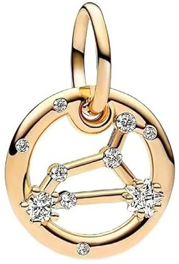 Anduonie Charm Anhänger Sternzeichen für Armband 925 Sterling Silber 12 Sternbilder Beadskompatibel mit europäischen Armbändern und Halskette für Frauen