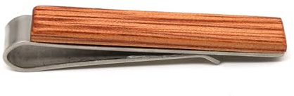 STJARNA Pince à Cravate Homme en Bois Marron Clair, Acier Inoxydable, 5 cm, Pour Cravates Classiques