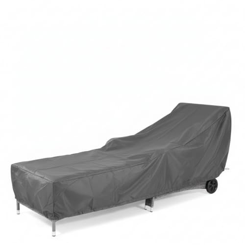 Mucola Schutzhülle Gartenmöbel Abdeckung Sonnenliege 220x78x60 cm Schwarz | Robustes PE-Gewebe, schützt vor Staub und Pollen, Kordelzug für festen Sitz, leicht faltbar, auch für Rattanmöbel